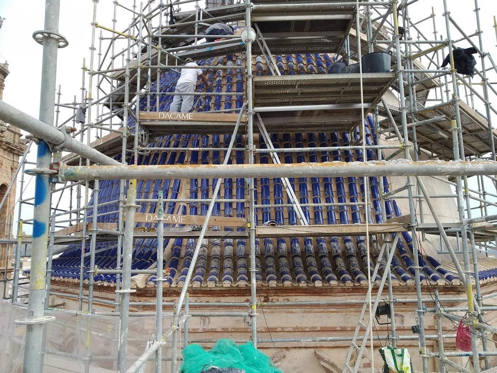 Los trabajos de restauración de la cúpula de la Asunción están muy avanzados y encaran su recta final.