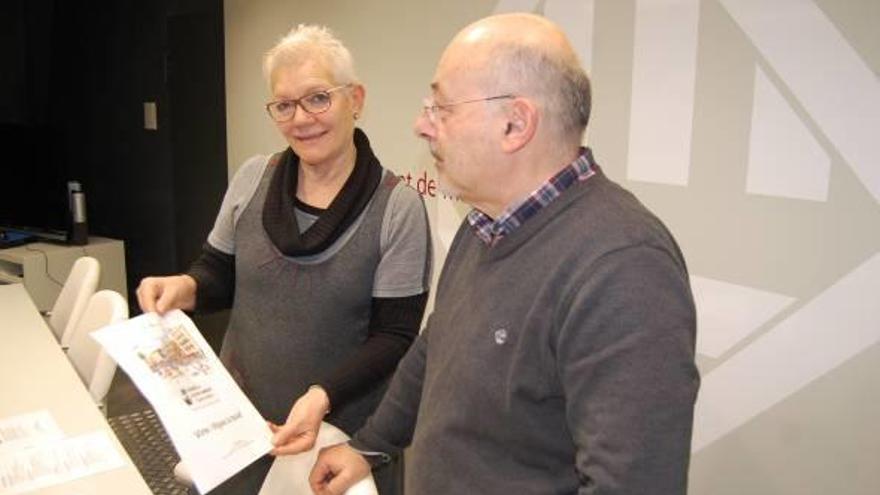 Mercè Rosch i Enric Roca a la presentació de les jornades