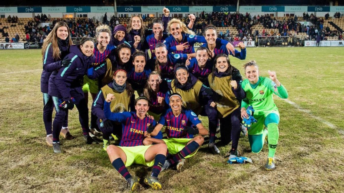 El Barça femenino, eufórico tras pasar a semifinales de Champions