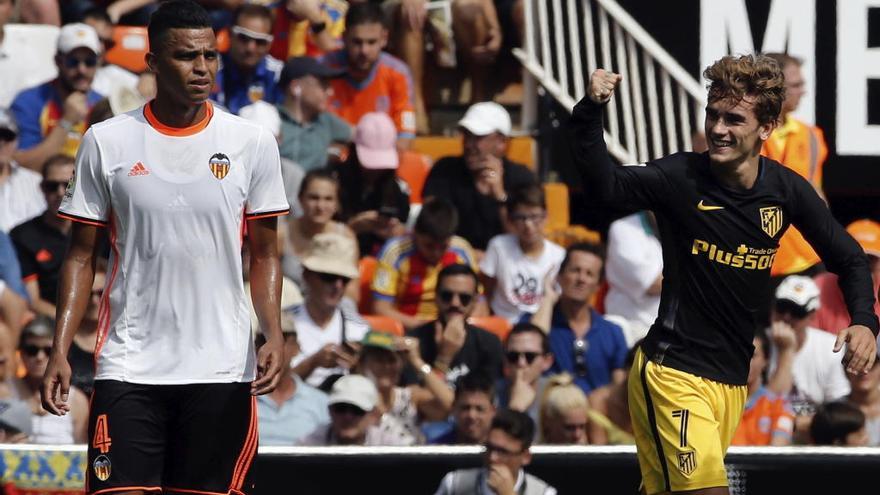 Santos, durante el partido ante el Atlético de Madrid