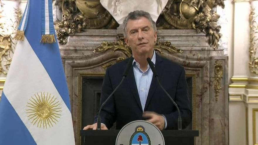 Mauricio Macri, en el vídeo grabado en el que se dirigió a los argentinos. // FdV