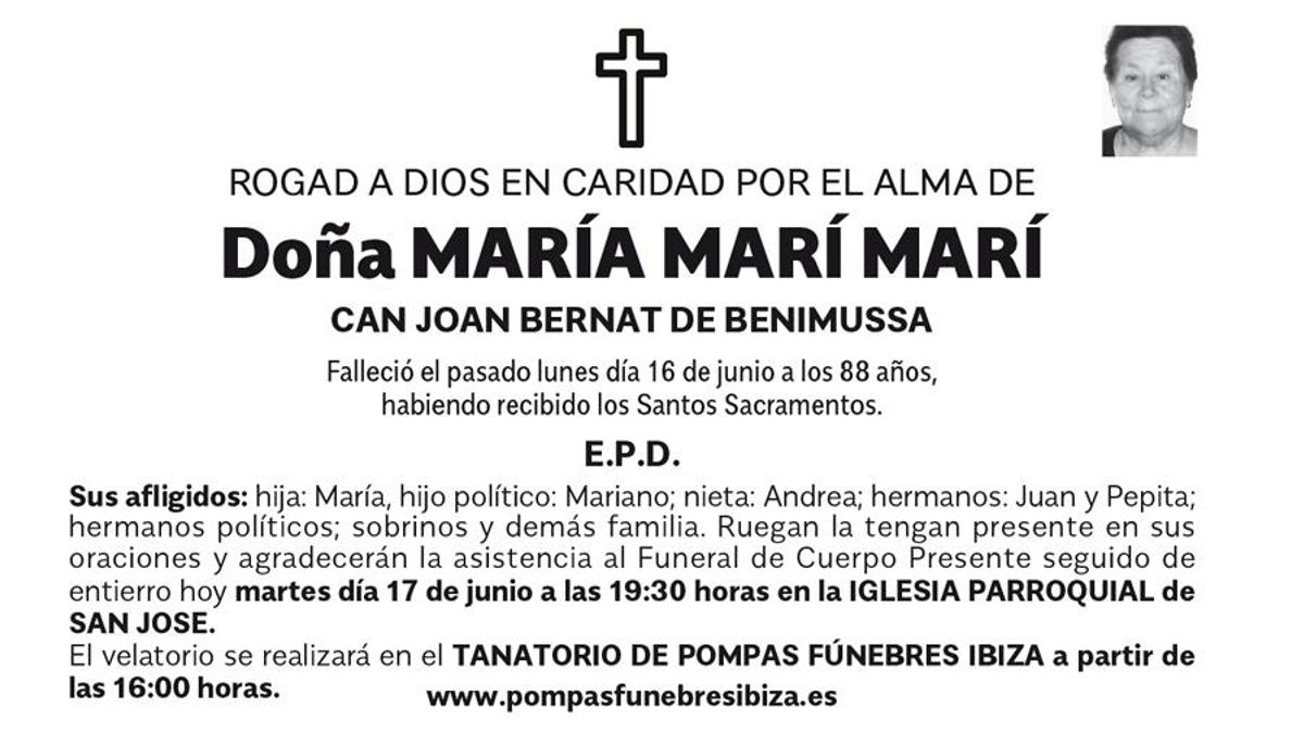 Esquela María Marí Marí