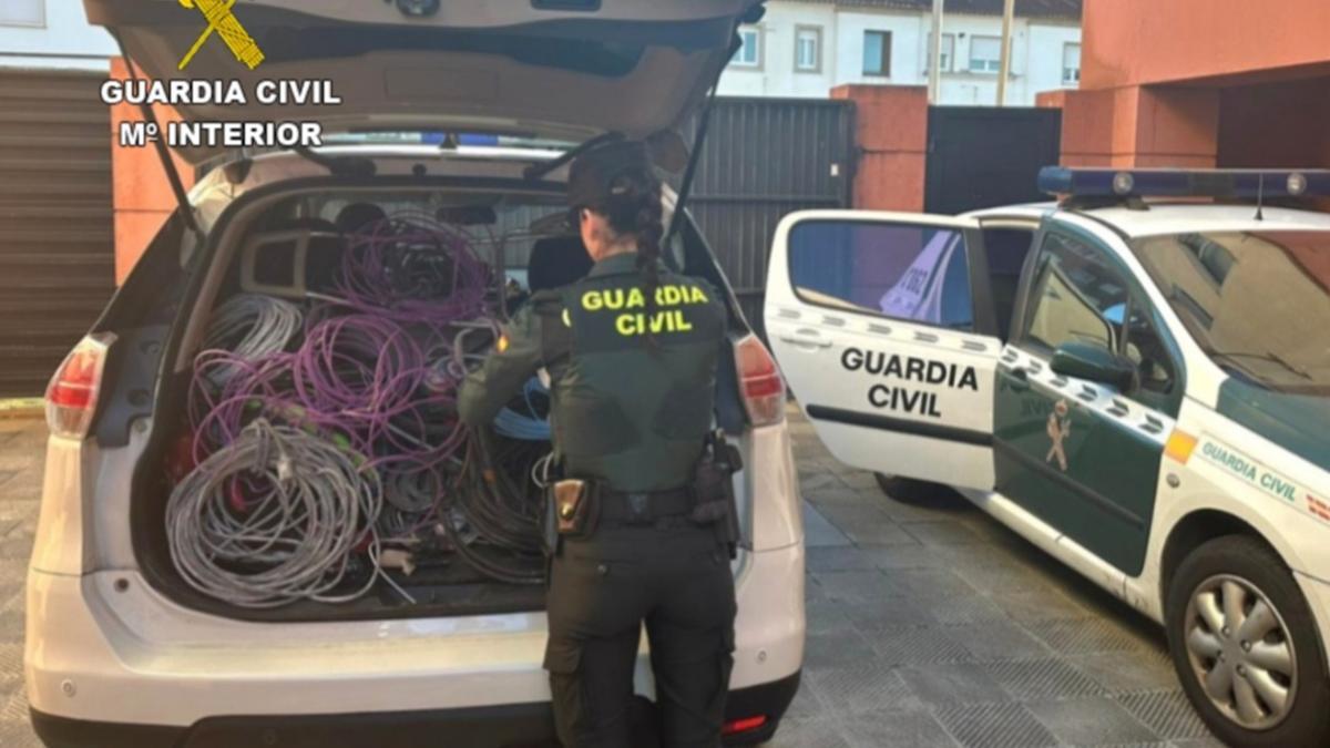 El material robado que fue recuperado por la Guardia Civil