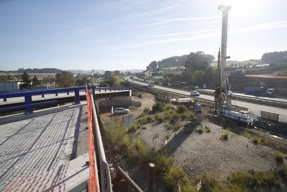 Visita a las obras del enlace de la autopista Y con el PEPA