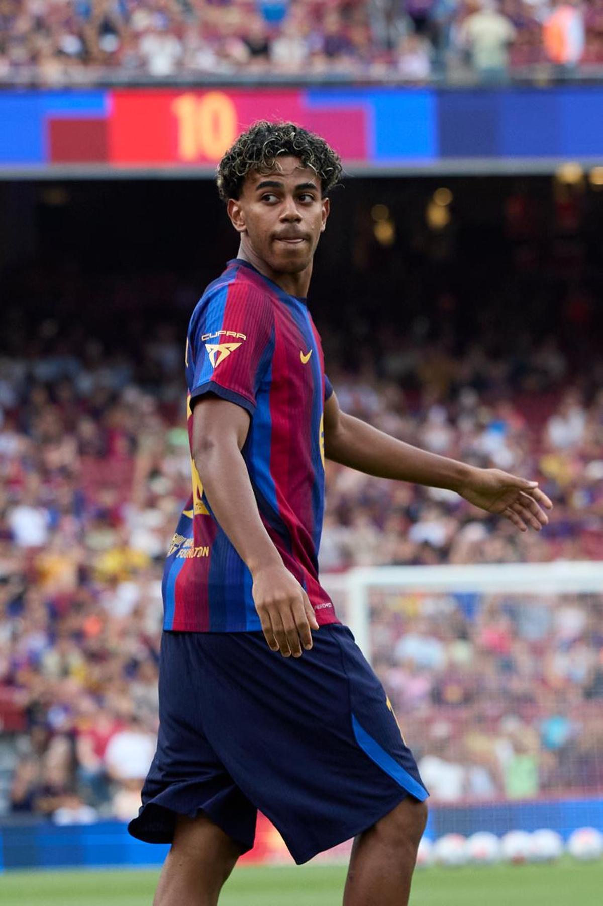 Lamine Yamal en la presentación del Gamper en el Camp Nou