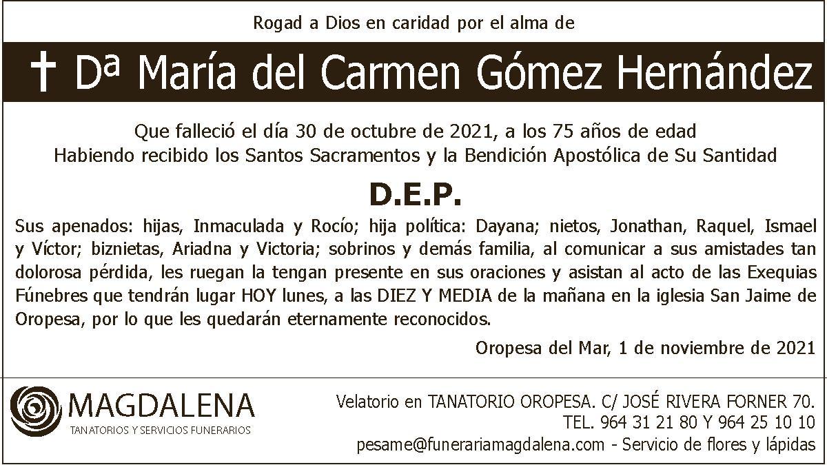 Dª María del Carmen Gómez Hernández