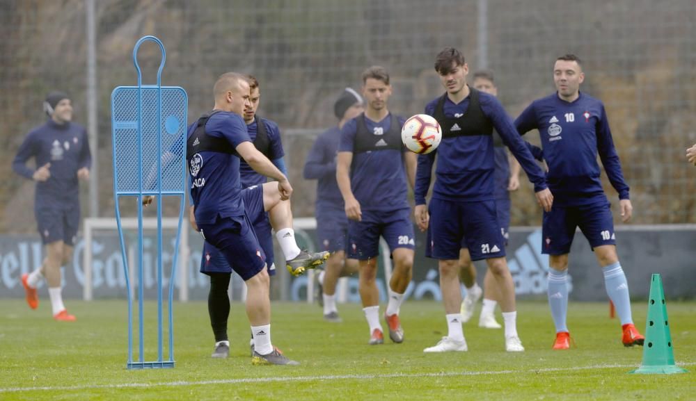 El Celta se ejercita en A Madroa pensando en el Espanyol