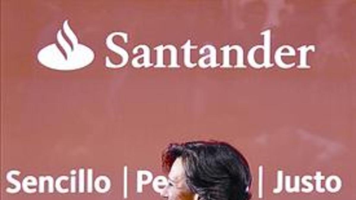 Ana Botín, en una rueda de prensa a principios de junio, en Madrid.