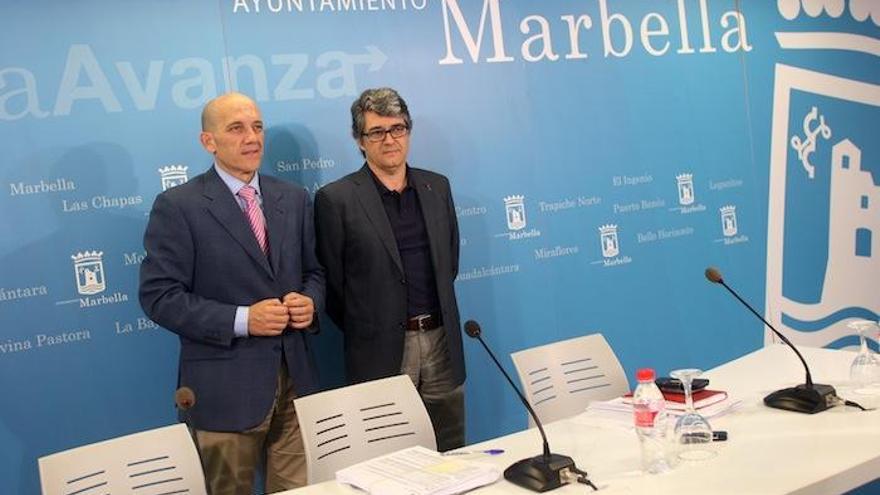 Manuel Osorio y Javier Porcuna, ayer en Marbella.