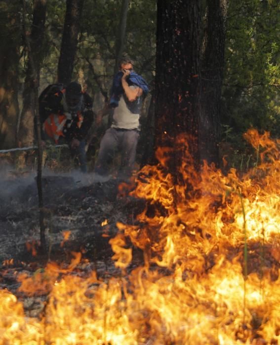 Un instituto y una escuela unitaria han sido desalojados. El fuego ya ha arrasado unas 850 hectáreas.