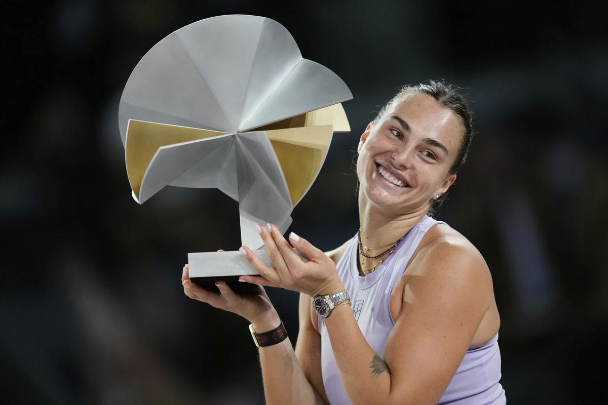 Aryna Sabalenka, ganadora del Mutua Madrid Open.