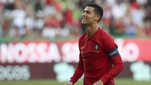 Cristiano Ronaldo, en un partido con la selección de Portugal.
