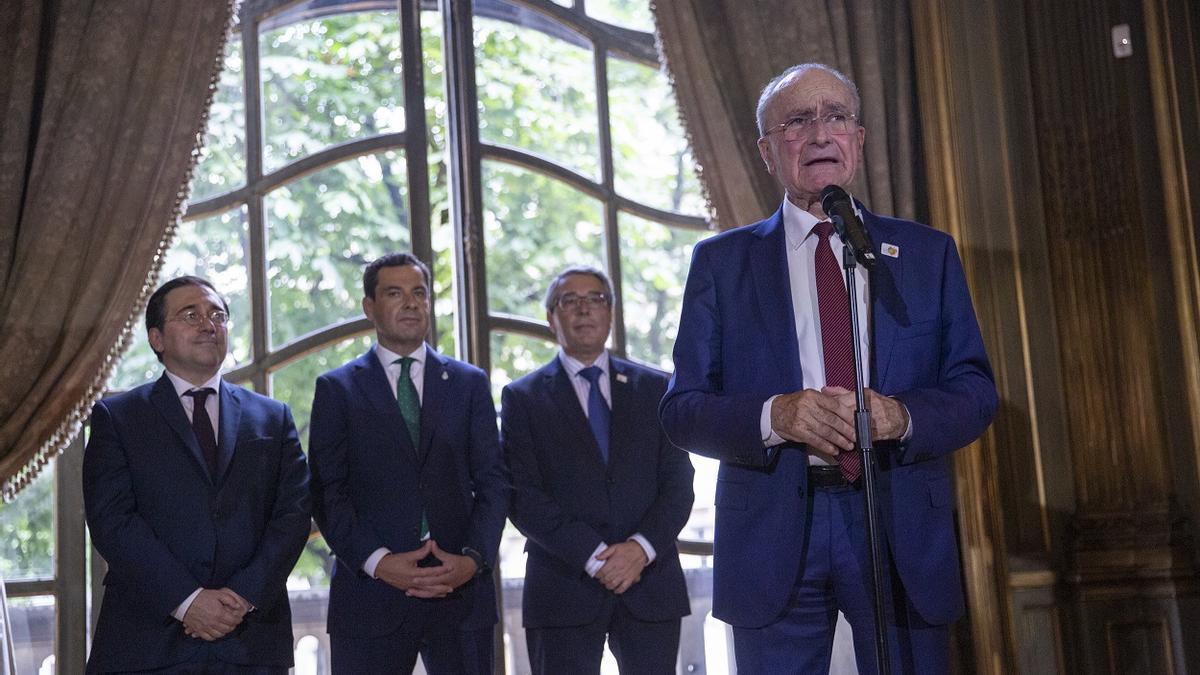 De la Torre, durante la rueda de prensa en la que ha valorado la votación que ha apartado a Málaga de su sueño de ser sede de la Expo 2027.