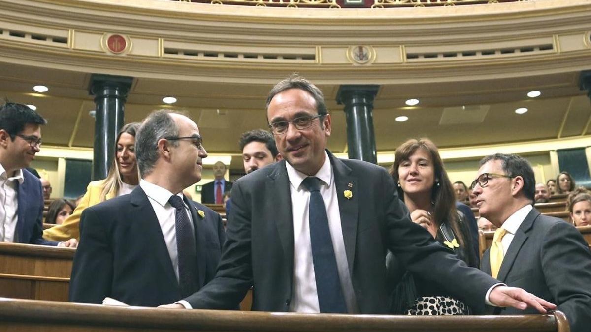 Jordi Turull y Josep Rull, en el Congreso de los Diputados