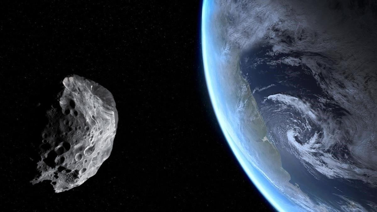 Simulación de un asteroide que pasa cerca de la Tierra