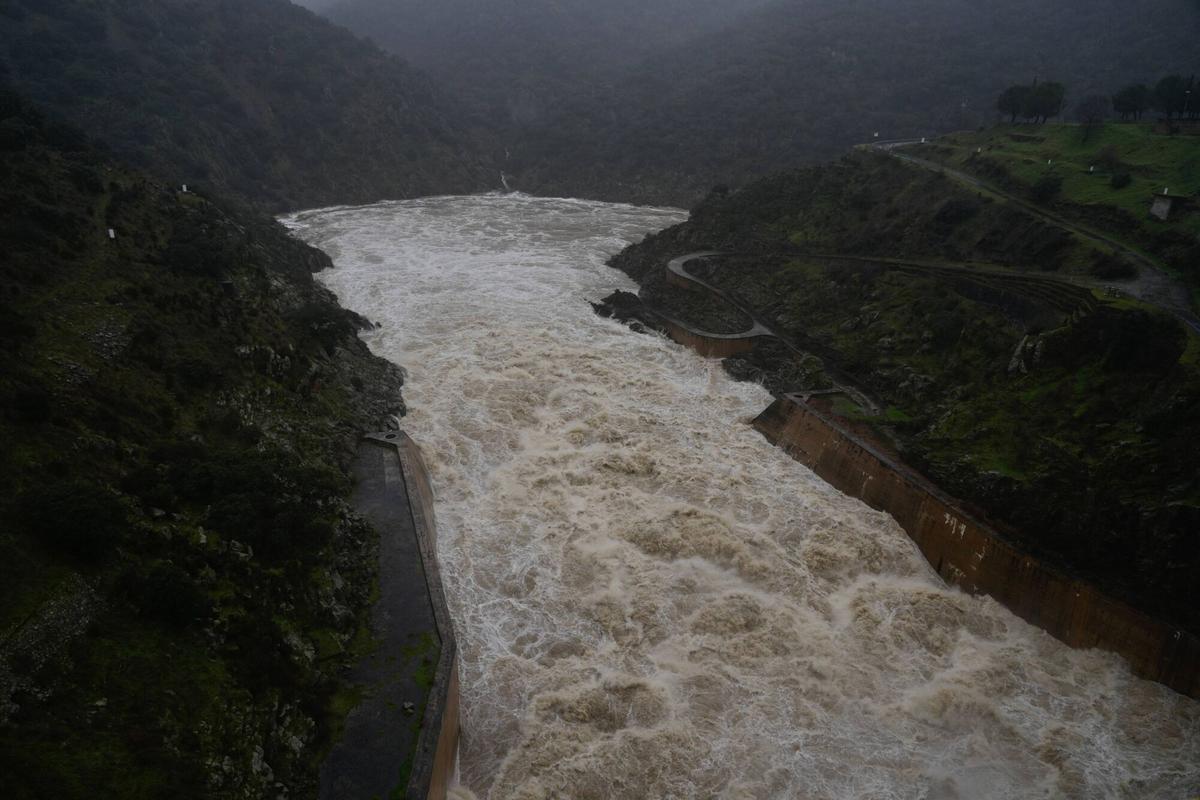 El estado de las presas de Zamora tras la crecida de los río por el temporal.