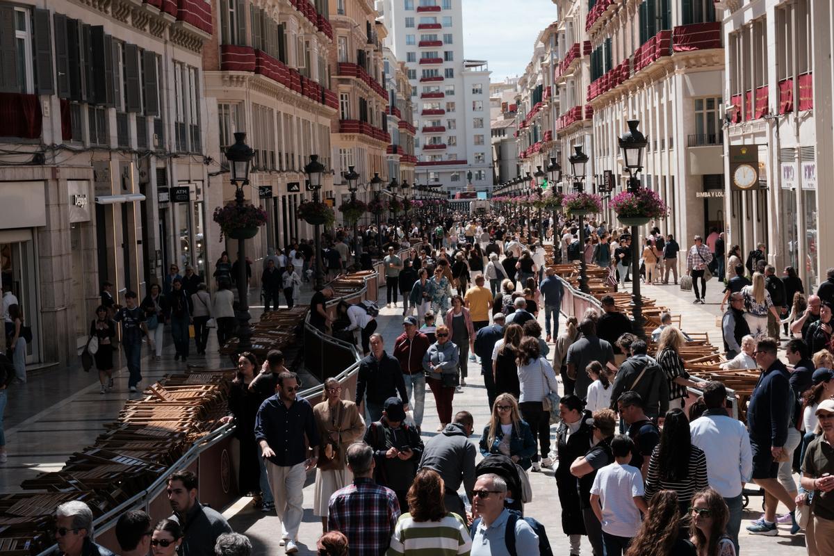La calle Larios, una mañana de la pasada Semana Santa.