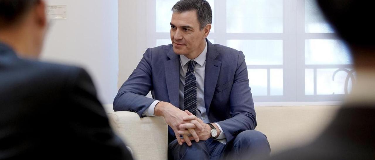 El presidente del Gobierno, Pedro Sánchez, durante una reunión en Moncloa el pasado lunes.