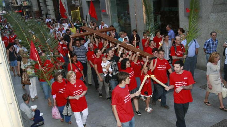 Llegada a Murcia de la Cruz de la Juventud