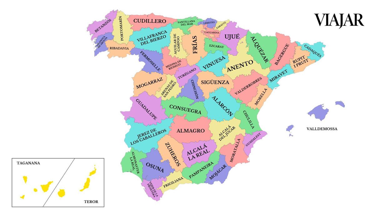 El mapa de España con el pueblo más bonito de cada provincia en 2025