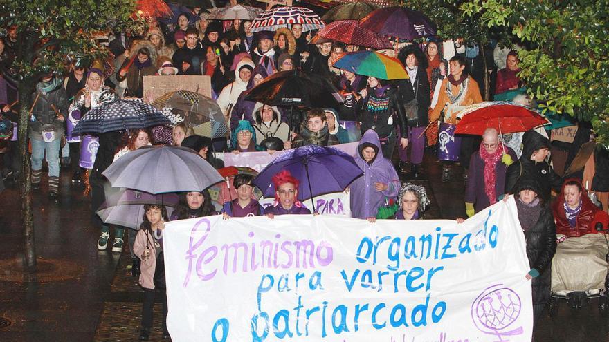 Imagen de la manifestación en el centro de la ciudad.