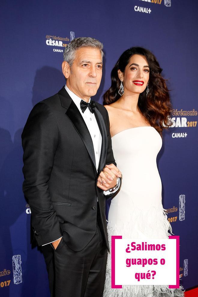 George Clooney y Amal Alamuddin en los premios Cesar en París