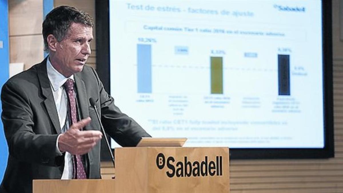 Jaume Guardiola, durante la presentación de resultados de ayer.