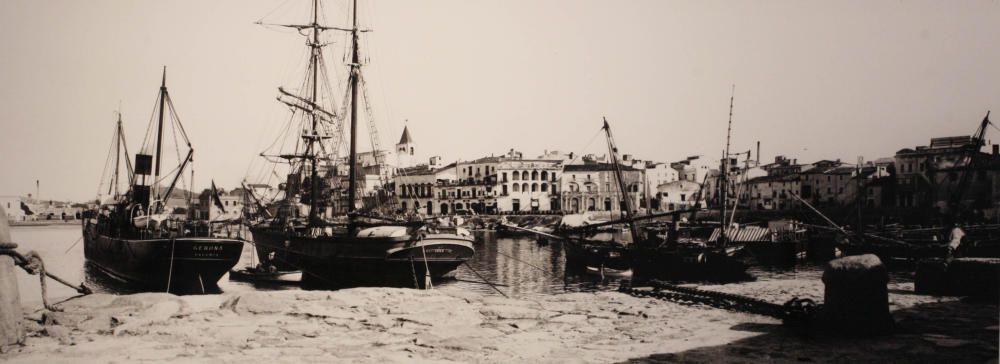 Els vapors Gerona i Chile al moll vell de Palamós, abans dels aiguats del 1908