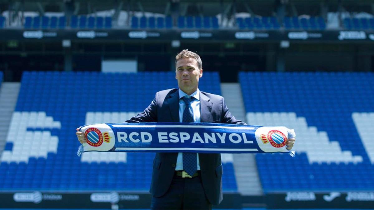 Rubi, el día de su presentación como nuevo entrenador del Espanyol