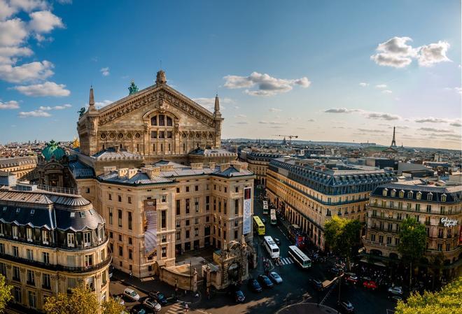 Terraza de las Galerías Lafayette Haussmann, viaje low cost a Paris