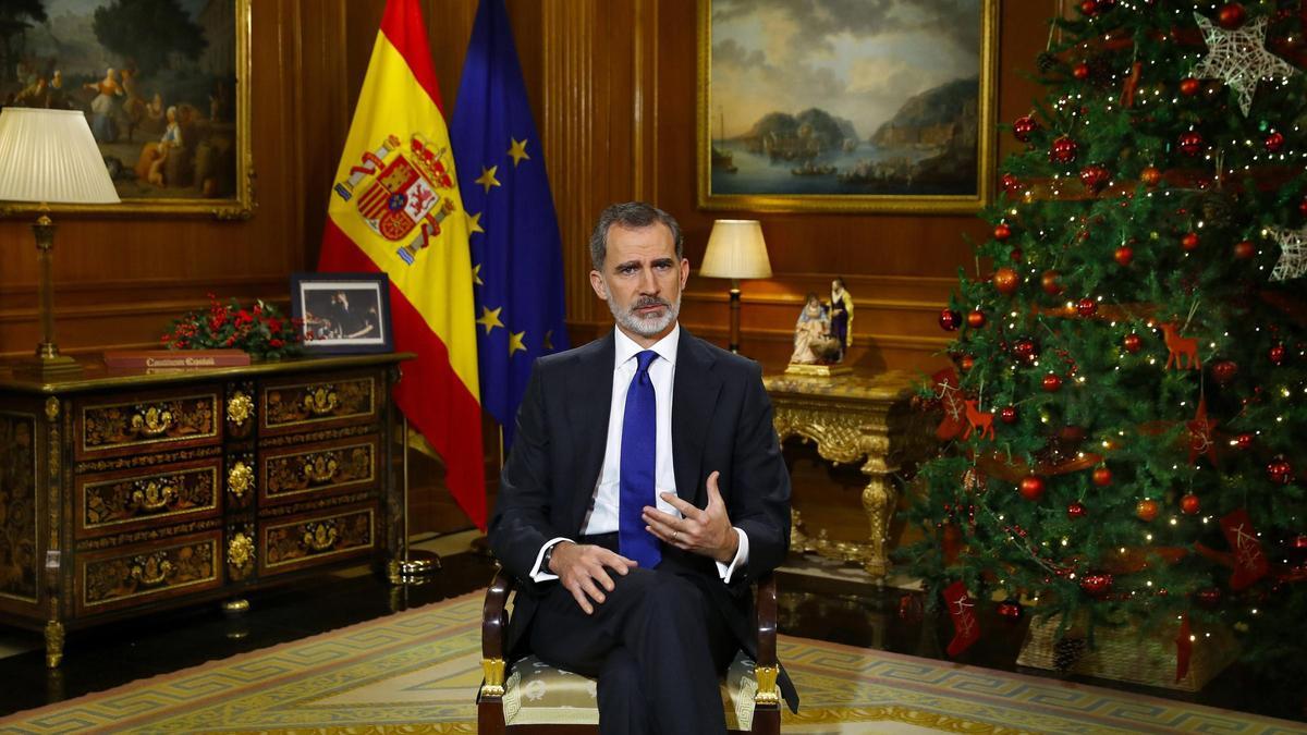 Felipe VI, en uno de sus mensajes navideños.