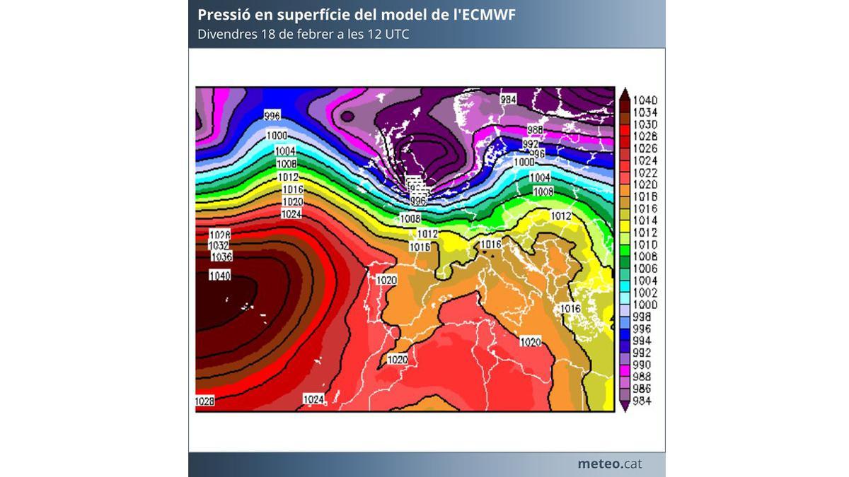 La borrasca ‘Eudice’ castigarà divendres el Regne Unit i es notarà a Catalunya