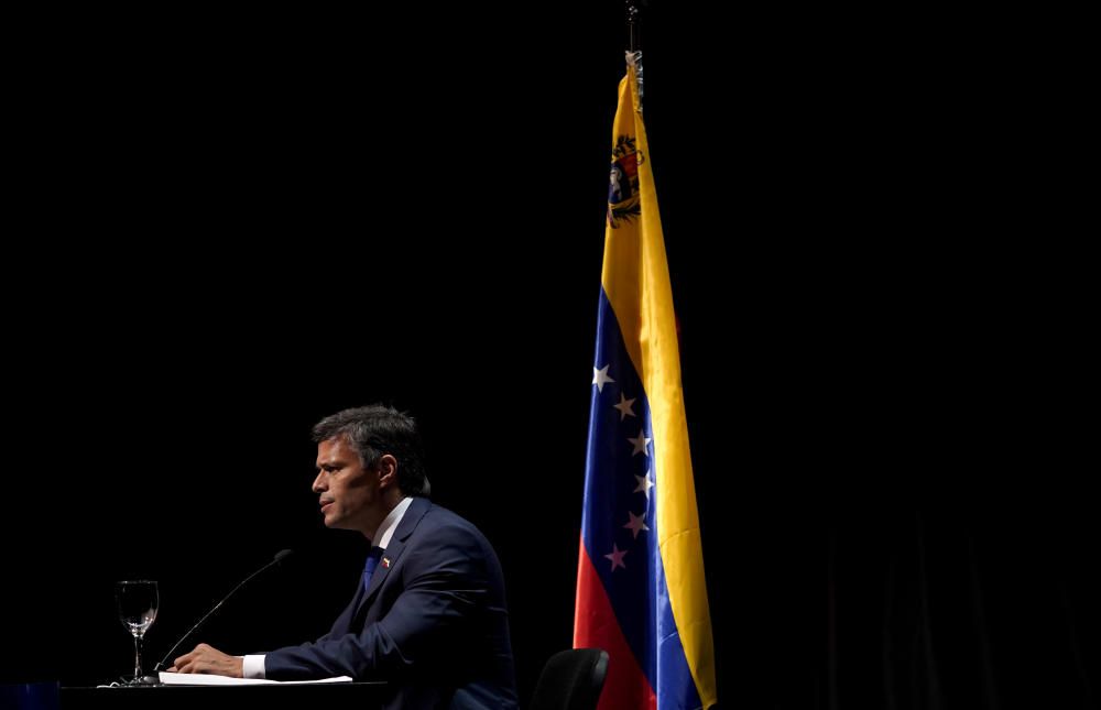 Leopoldo López comparece ante los medios en Madrid