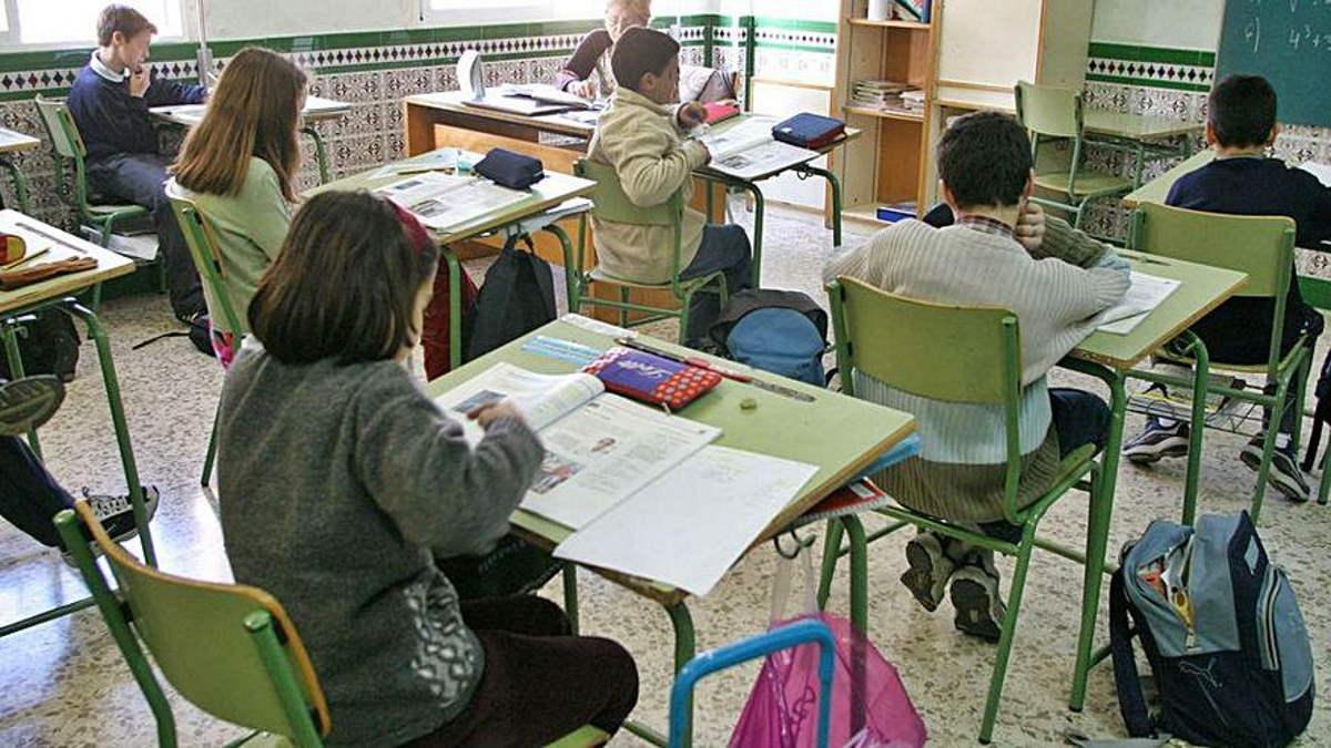 Alumnos en una clase de Primaria de Málaga.