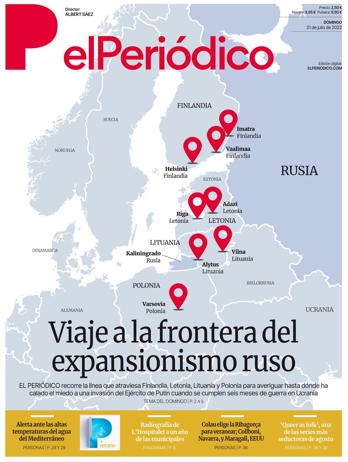 La portada d’EL PERIÓDICO del 31 de juliol del 2022 La portada d’EL PERIÓDICO del 31 de juliol del 2022
