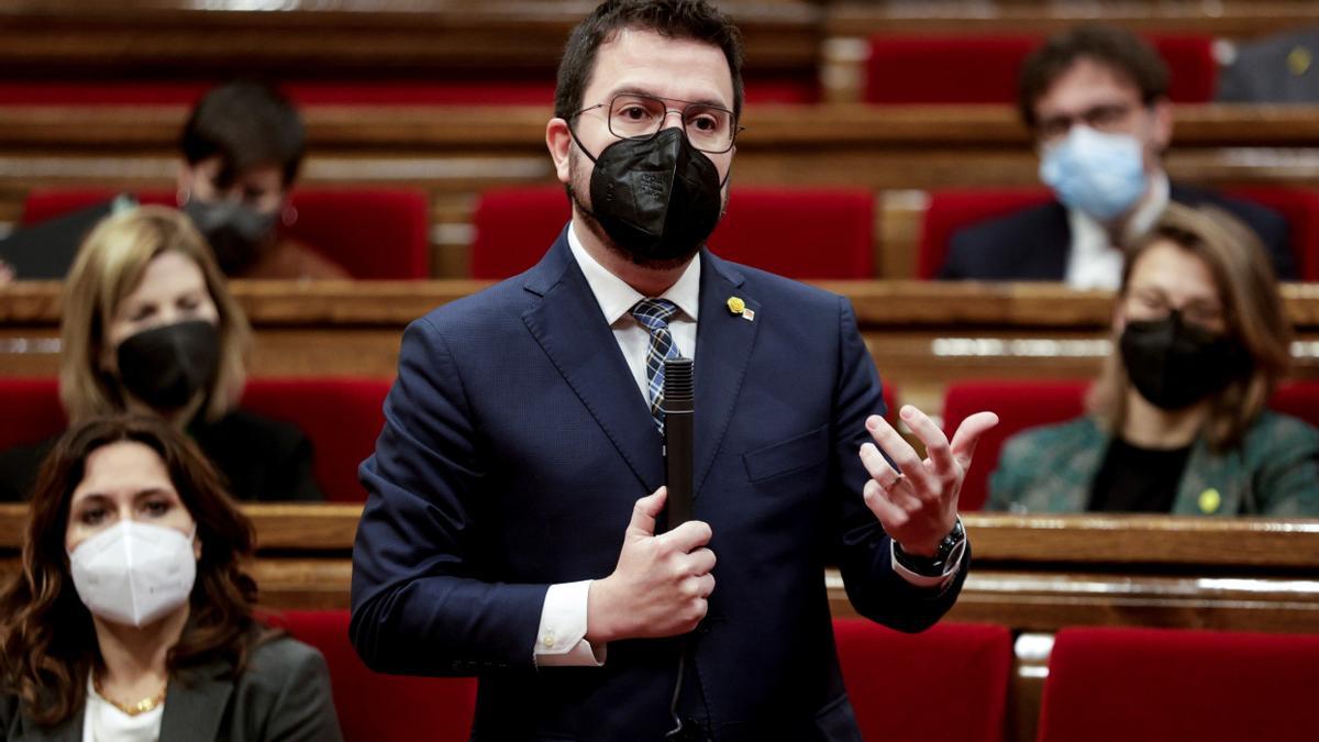 Pere Aragonès en el ple del Parlament d&#039;aquest 26 de gener