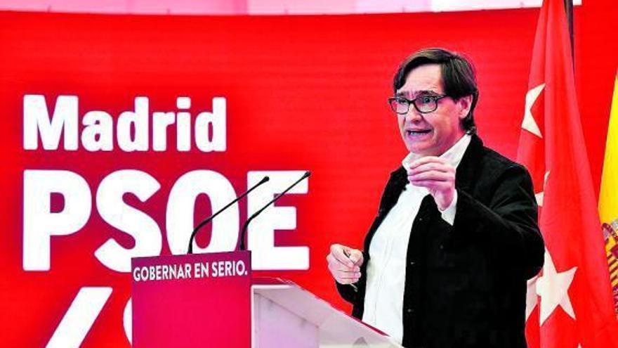 Illa va participar en un acte de campanya del PSOE de Madrid.