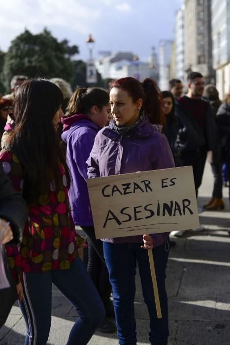 Protesta en A Coruña contra la caza de zorros