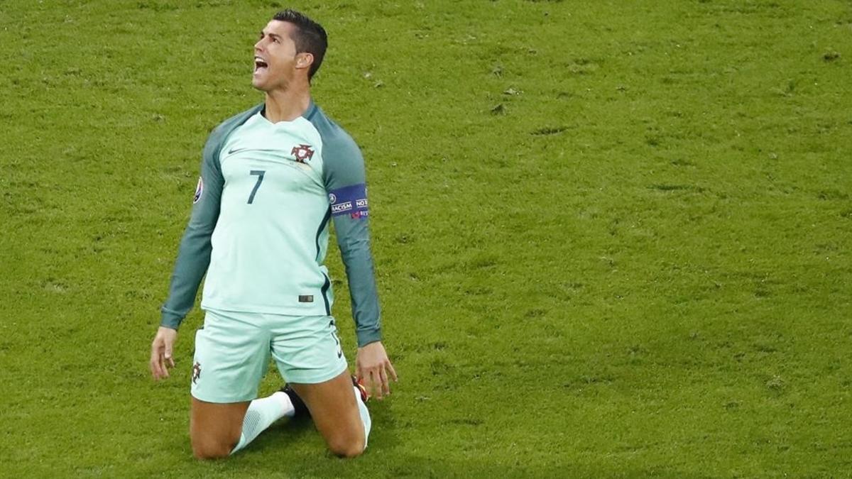Cristiano Ronaldo, eufórico, tras el pase a la final de Portugal.
