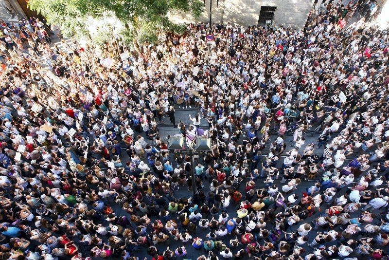 Manifestación contra la puesta en libertad de La Manada en Zaragoza