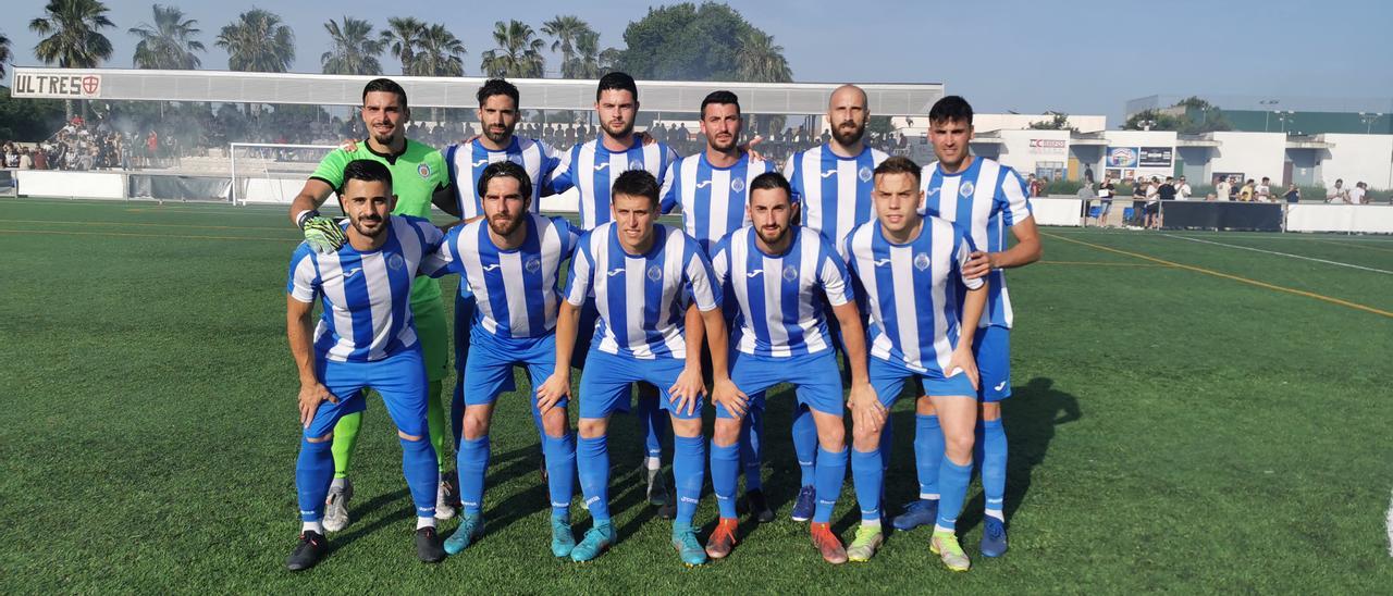 El once titular del CF Gandia en el campo de la UD Castellonense el pasado sábado