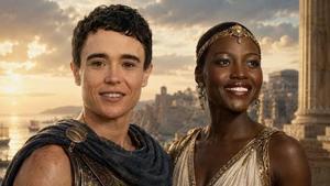 Las críticas más feroces vertidas contra ‘La Odisea’ han tenido que ver con su elenco de actores: el rapero Travis Scott interpreta al poeta Demódoco; el actor trans Elliot Page, da vida al soldado Sinón, primo de Odiseo; y Lupita Nyongo interpreta a Helena de Troya .