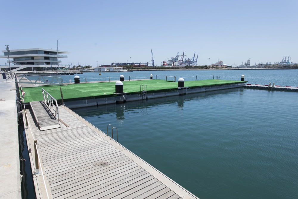 Nueva zona de baño en la Marina de València