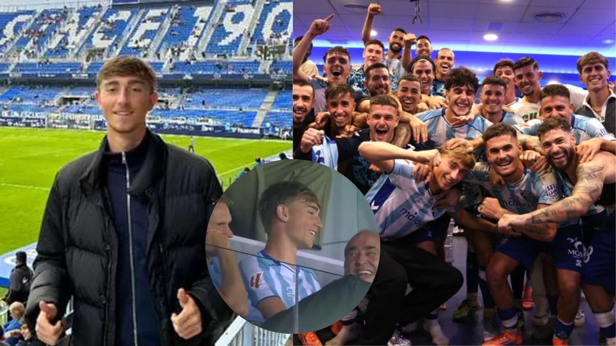 Huijsen no se olvida de sus orígenes y volvió a La Romareda a ver al Málaga