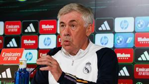 Carlo Ancelotti, entrenador del Real Madrid, en rueda de prensa