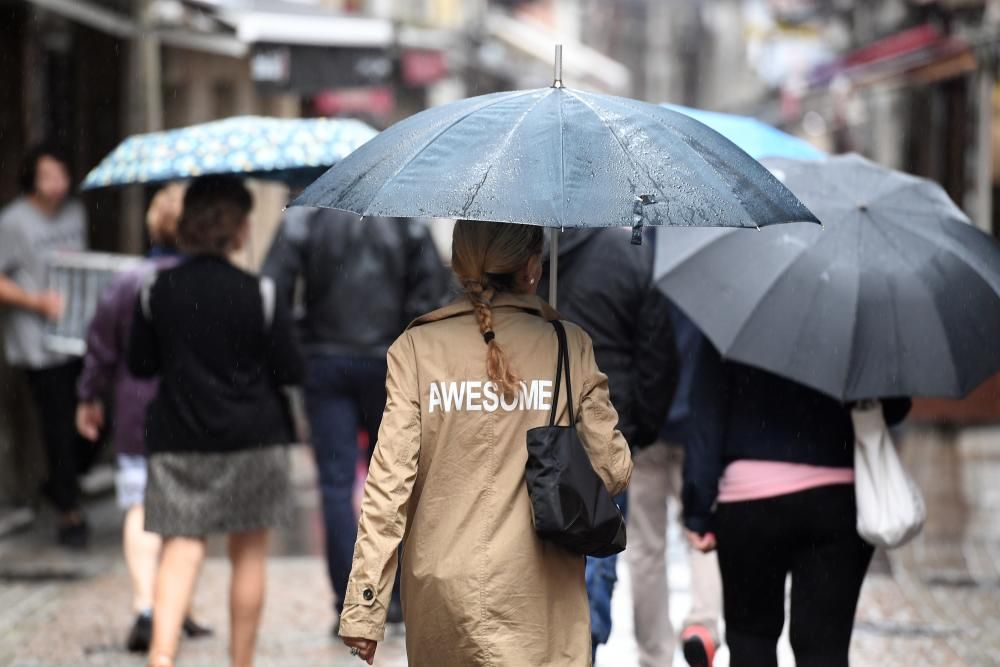 Lluvia en A Coruña por aire frío en la atmósfera