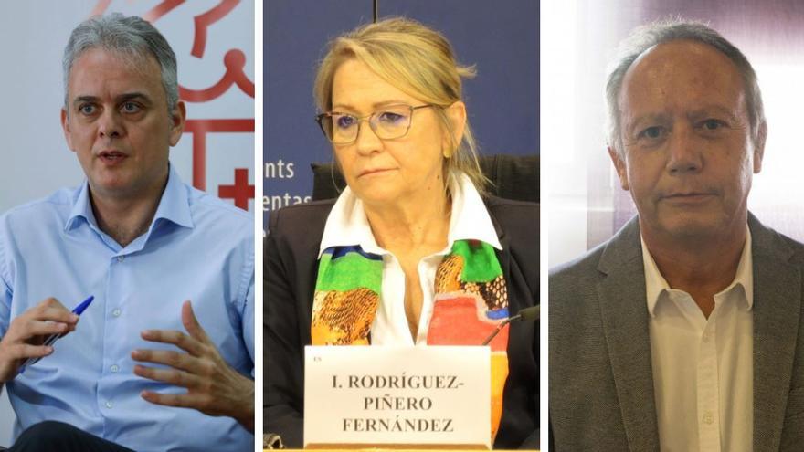 Héctor Illueca, Inmaculada Rodríguez Piñero y Ismael Sáez.