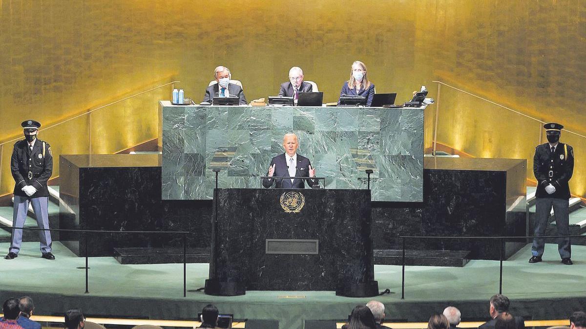 El presidente de EEUU, Joe Biden, durante su intervención el jueves en el debate de la Asamblea General de la ONU.