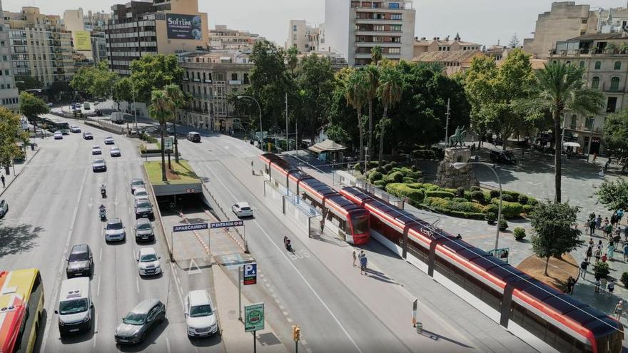 Futura parada del tranvía de Palma en la plaza de España