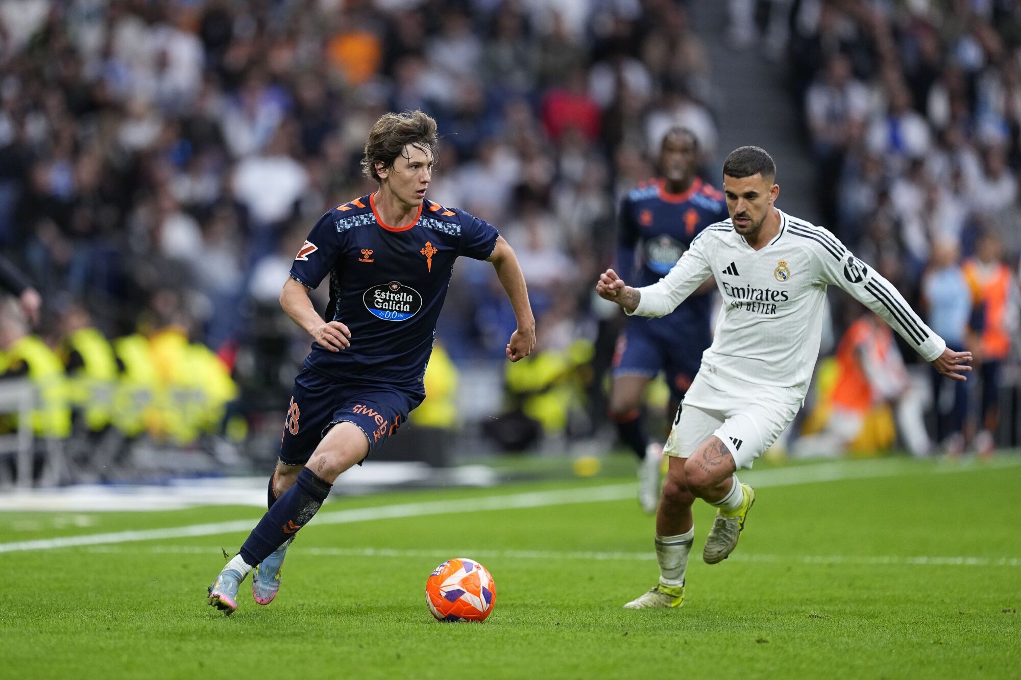 Fer Lopez of Celta de Vigo in action during the Spanish League, LaLiga EA Sports, football match played between Real Madrid and RC Celta de Vigo at Santiago Bernabeu stadium on May 04, 2025 in Madrid, Spain. AFP7 04/05/2025 ONLY FOR USE IN SPAIN. Oscar J. Barroso / AFP7 / Europa Press;2025;SOCCER;SPAIN;SPORT;ZSOCCER;ZSPORT;Real Madrid v RC Celta de Vigo - LaLiga EA Sports;